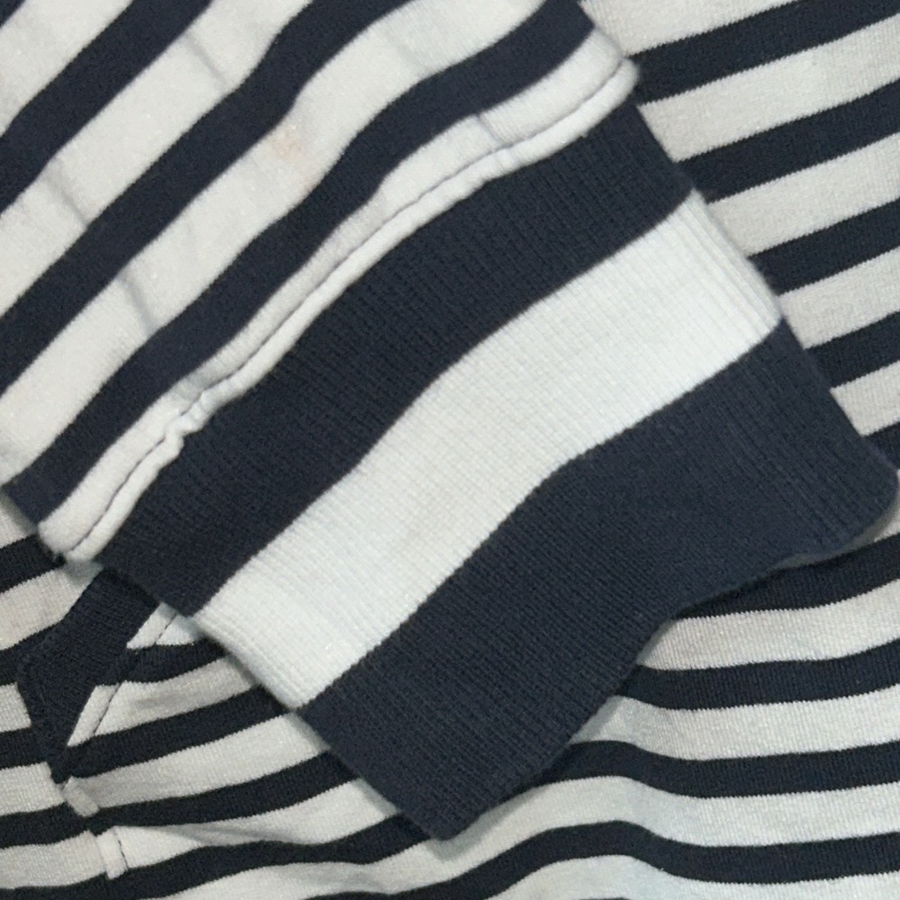 Nautica Resort Top Woman Medium French Terry Blue White Stripe Hood #0513 - Picture 4 of 9